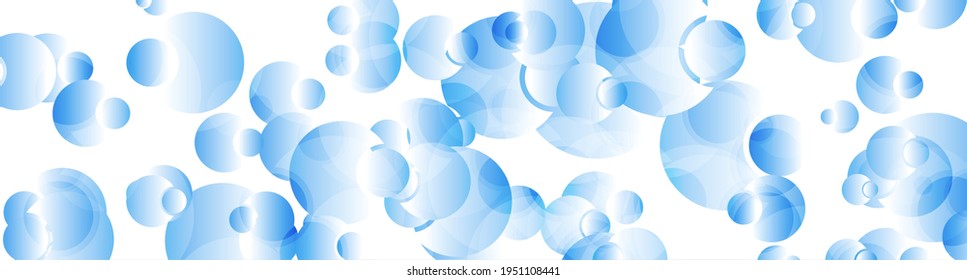 Light blue glossy circles abstract tech background. Geometry vector banner design