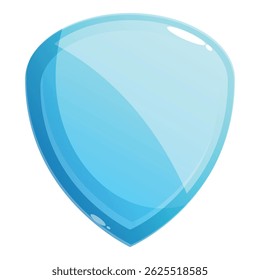 Escudo brilhante azul claro que oferece proteção, segurança e proteção, perfeito para jogos, aplicativos e sites