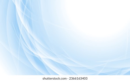 Olas suaves y brillantes de color azul claro abstraen el fondo elegante. Diseño de vectores