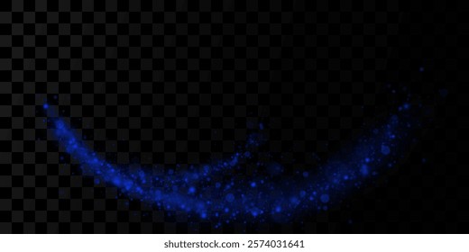 Light blue glow effect. Dust, luxurious decoration. Vector illustration. Christmas flash.