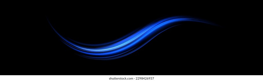 Light blue glowing effect. Glowing white speed lines. Abstract traffic lines on the road. Light trail wave, fire path trace line, car headlights, optical fiber and filament curve swirl png.