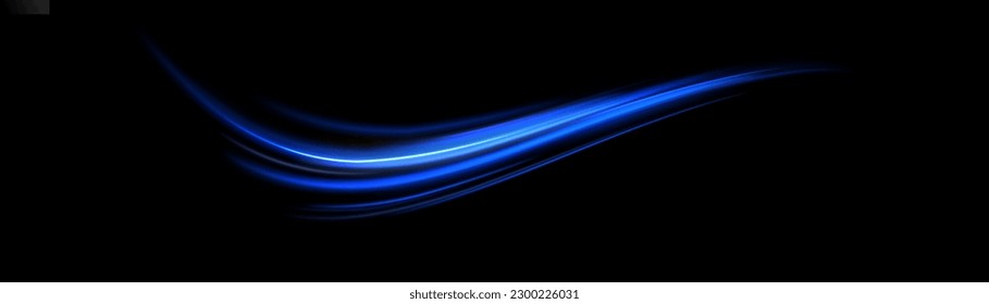 Light blue glowing effect. Glowing white speed lines. Abstract traffic lines on the road. Light trail wave, fire path trace line, car headlights, optical fiber and filament curve swirl png.
