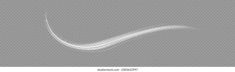 Light blue glowing effect. Glowing white speed lines. Abstract traffic lines on the road. Light dust trail wave, fire path trace line, car headlights, optical fiber and filament curve swirl png.