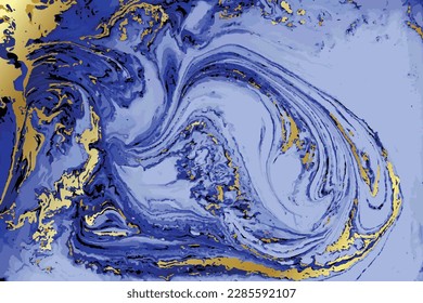 Light Blue and Gold Marble Abstract Vector Background