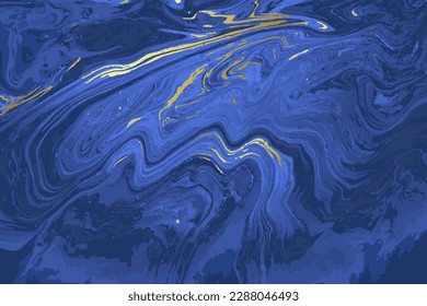 Light Blue and Gold Marble Abstract Vector Background