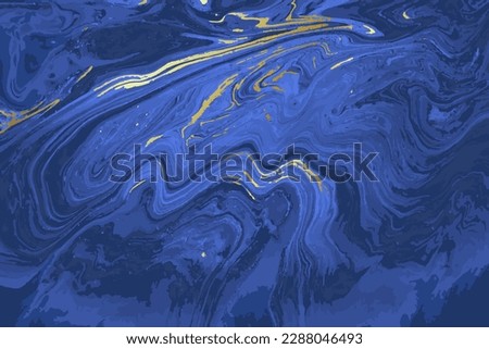 Light Blue and Gold Marble Abstract Vector Background