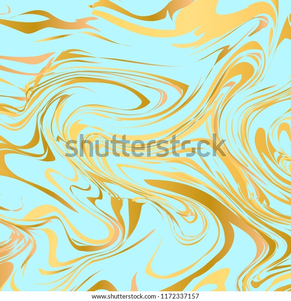 Light Blue Gold Marble Texture Background Stock Vector Royalty