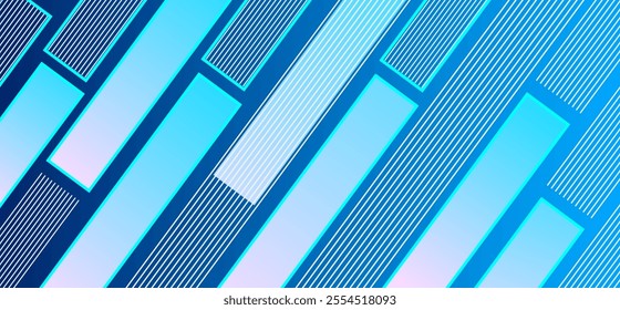 Light blue gradient abstract background with geometric rectangle shape and geomagnetic lines vector illustration.