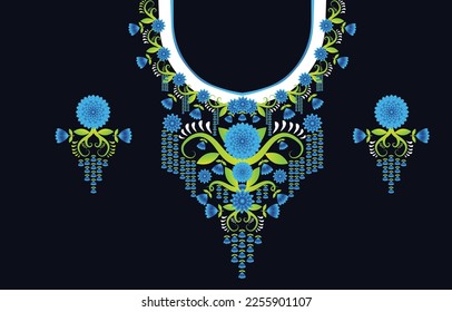 The light blue gradient necklace cosmos ornament pattern design, vector, woman