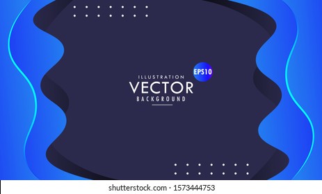 Light Blue Gradient Wavy, Wave, Fluid, Liquid, Papercut Abstract Modern Vector Design Background with Blank Space