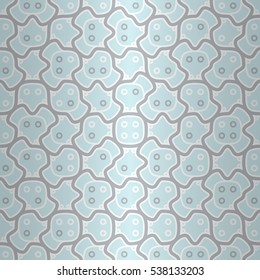 Light blue gray decorative seamless pattern in carpet style. Modern texture. Vivid, graphic design for textile, game, fabric or other purpose.