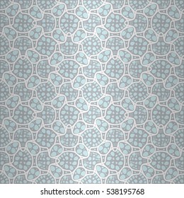 Light blue gray decorative seamless pattern in tribal style. Vivid, graphic design for wallpaper, banner, textile or other purpose. Vector background. Contemporary decor.