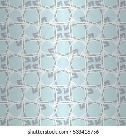 Light blue gray fancy seamless pattern background in network style. Tangled puzzle repeatable backdrop. Retro texture.