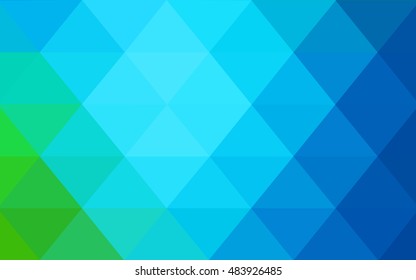 Light blue, green abstract mosaic pattern. Colorful illustration in abstract style with gradient. The completely new template can be used for your brand book.