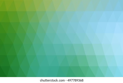 Light blue, green abstract mosaic background. Modern geometrical abstract illustration with gradient. Triangular pattern for your business design.