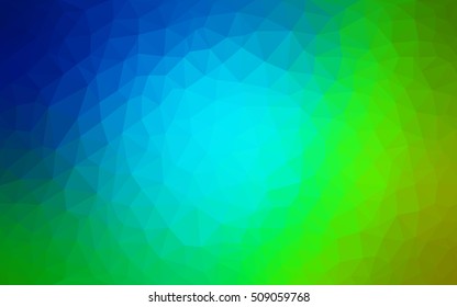 Light blue, green abstract mosaic pattern. Triangular geometric sample with gradient.  Triangular pattern for your business design.