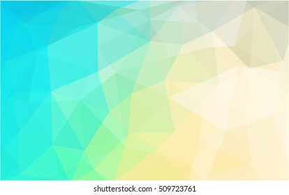 Light blue, green abstract mosaic background. A completely new color illustration in a vague style. Triangular pattern for your business design.