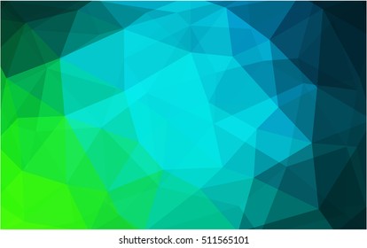Light blue, green abstract mosaic template. Creative illustration in halftone style with gradient. The template can be used as a background for cell phones.