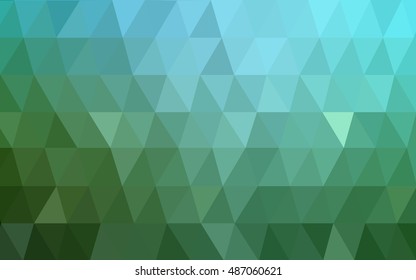Light blue, green abstract polygonal background. Geometric illustration in Origami style with gradient.  Brand-new style for your business design.