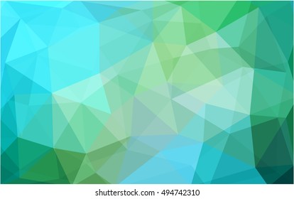 Light blue, green abstract polygonal template. Glitter abstract illustration with an elegant design. The polygonal design can be used for your web site.