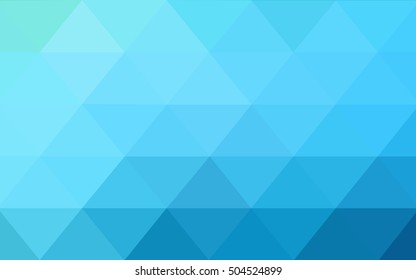 Light blue, green abstract polygonal template. An elegant bright illustration with gradient. Triangular pattern for your business design.