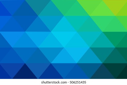 Light blue, green abstract polygonal pattern. Geometric illustration in Origami style with gradient.  The textured pattern can be used for background.