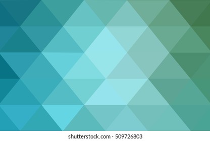 Light blue, green abstract polygonal background. Shining illustration, which consist of triangles. The elegant pattern can be used as part of a brand book.