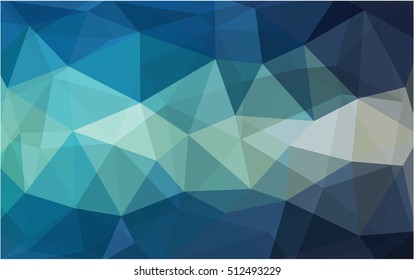 Light blue, green abstract polygonal background. Shining illustration, which consist of triangles. The elegant pattern can be used as part of a brand book.