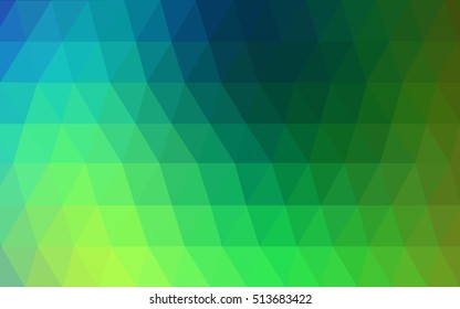 Light blue, green abstract polygonal background. Geometric illustration in Origami style with gradient.  Brand-new style for your business design.