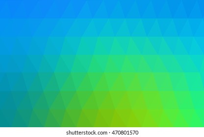 Light blue, green blurry triangle template. Creative geometric illustration in Origami style with gradient. A new texture for your design.