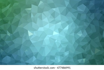 Light blue, green blurry triangle background. Shining colored illustration in a brand-new style. The textured pattern can be used for background.