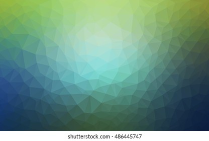 Light blue, green blurry triangle pattern. Shining colored illustration in a brand-new style. Triangular pattern for your business design.