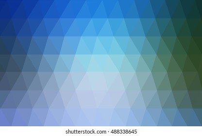 Light blue, green blurry triangle template. Shining colored illustration in a brand-new style. The textured pattern can be used for background.