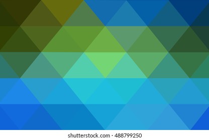 Light blue, green blurry triangle background. An elegant bright illustration with gradient. A completely new template for your business design.