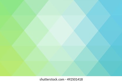 Light blue, green blurry triangle background. Brand-new colored illustration in blurry style with gradient. The template can be used as a background for cell phones.