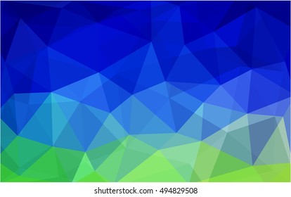 Light blue, green blurry triangle background. Creative geometric illustration in Origami style with gradient. The best triangular design for your business.