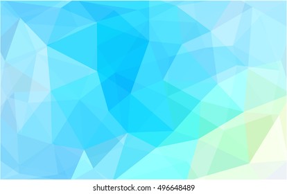 Light blue, green blurry triangle pattern. Shining colored illustration in a brand-new style. The best triangular design for your business.