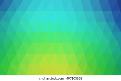 Light blue, green blurry triangle background. Colorful abstract illustration with gradient. The polygonal design can be used for your web site.