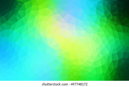 Light blue, green blurry triangle background. Colorful abstract illustration with gradient. A new texture for your design.