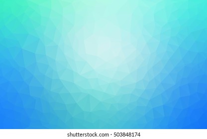 Light blue, green blurry triangle background. A sample with polygonal shapes. A completely new design for your business.