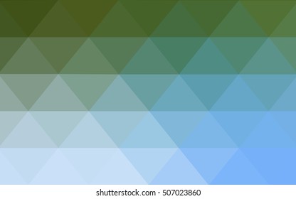Light blue, green blurry triangle pattern. Modern geometrical abstract illustration with gradient. Brand-new design for your business.