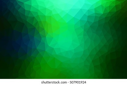 Light blue, green blurry triangle background. A completely new color illustration in a vague style. A new texture for your design.