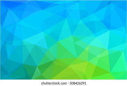 Light blue, green blurry triangle pattern. Modern geometrical abstract illustration with gradient. Brand-new design for your business.