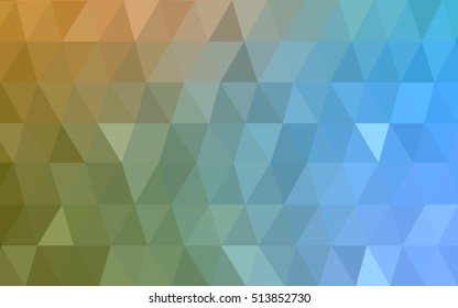 Light blue, green blurry triangle pattern. Geometric illustration in Origami style with gradient.  The best triangular design for your business.