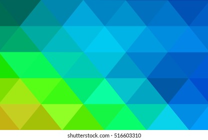Light blue, green blurry triangle pattern. Shining illustration, which consist of triangles. The elegant pattern can be used as part of a brand book.