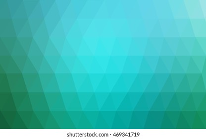 Light blue, green low poly background. A vague abstract illustration with gradient. The elegant pattern can be used as part of a brand book.