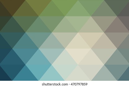 Light blue, green low poly pattern. Shining colored illustration in a brand-new style. The best triangular design for your business.