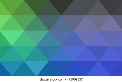 Light blue, green low poly background. Geometric illustration in Origami style with gradient.  The template can be used as a background for cell phones.