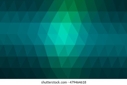 Light blue, green low poly pattern. Brand-new colored illustration in blurry style with gradient. The best triangular design for your business.