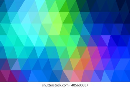 Light blue, green low poly pattern. Shining illustration, which consist of triangles. Brand-new design for your business.